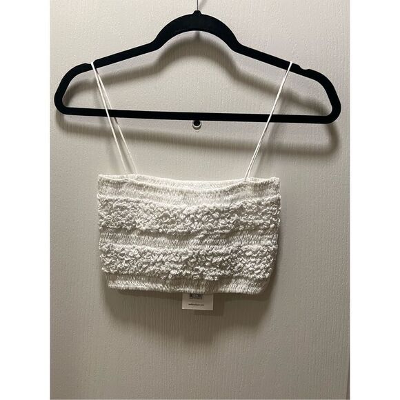 SWF Mottled Spaghetti Crop Top in Color: White Heat Size S NWT$259. - Picture 6 of 9